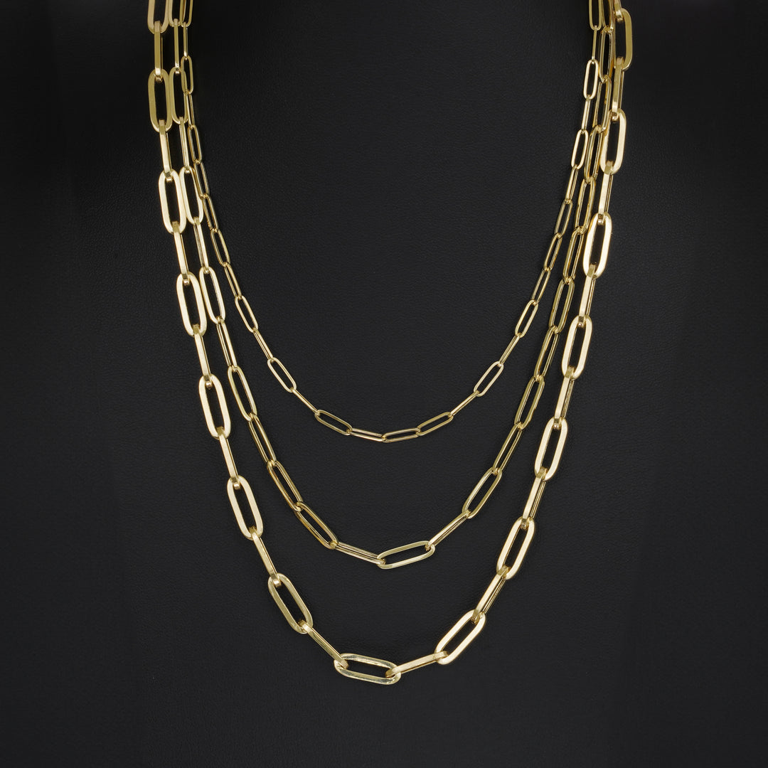 10k & 14k Yellow Gold Fancy Paperclip Chain
