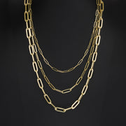 10k & 14k Yellow Gold Fancy Paperclip Chain

