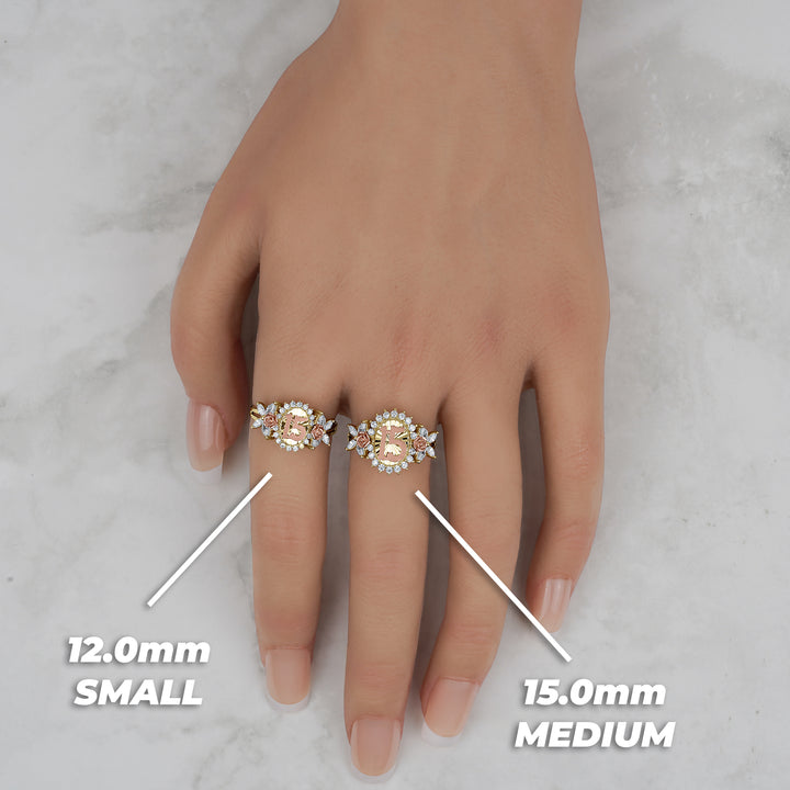 10k & 14k Gold Quinceanera Blingin Two-Tone Ring