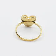 14k Gold Dainty Mouse Ring back view on a white background