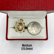 14k Gold turtle ring with a coin for comparison.