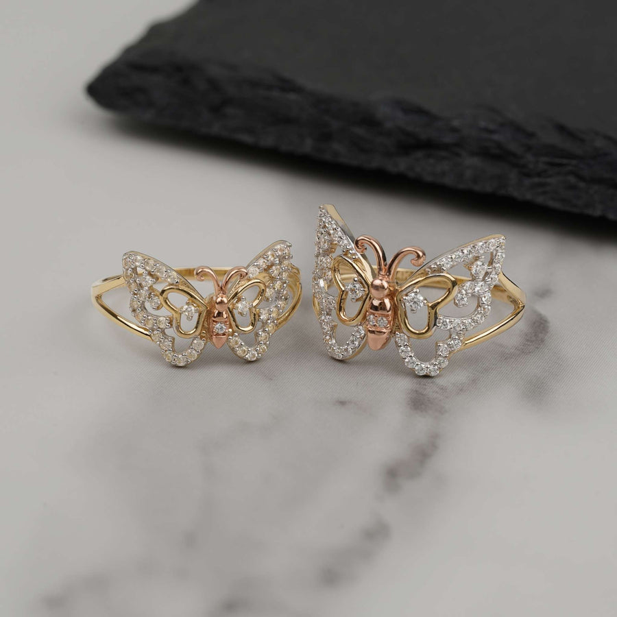 14k Gold Zevon Fancy Butterfly Ring