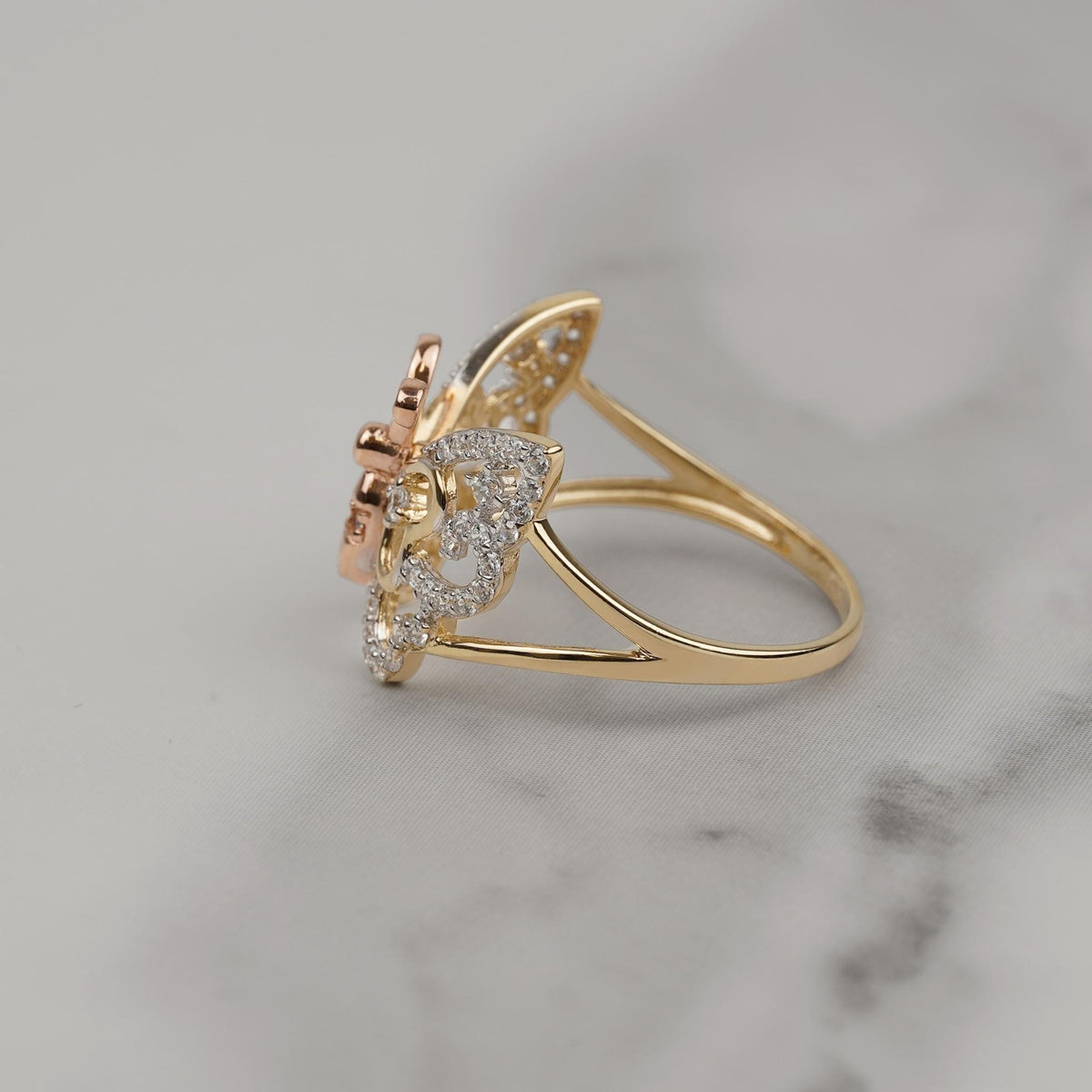 14k Gold Zevon Fancy Butterfly Ring