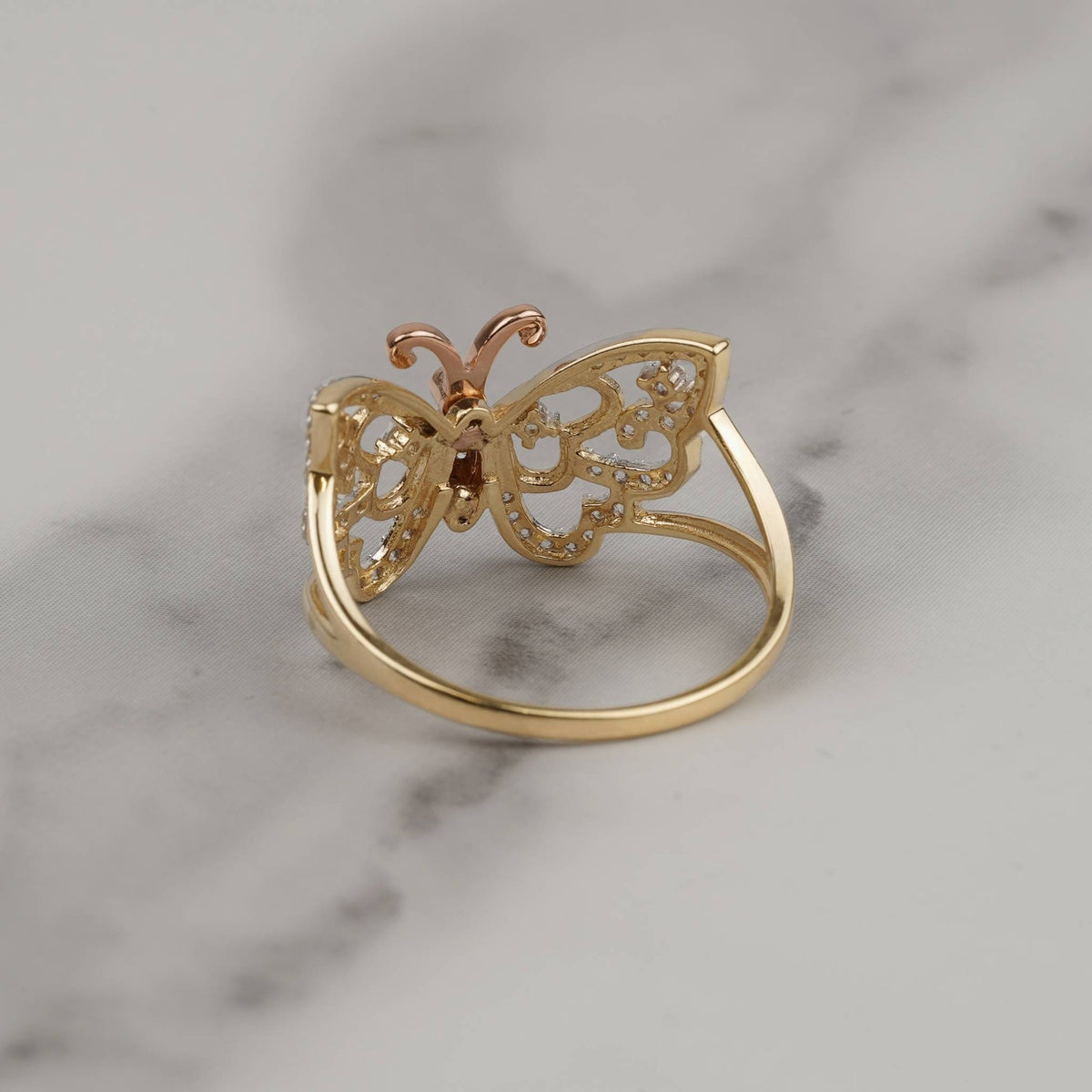 14k Gold Zevon Fancy Butterfly Ring
