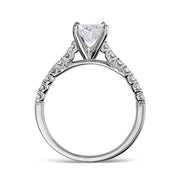 14k White Gold Porie Lab Grown Diamond Ring side profile view.
