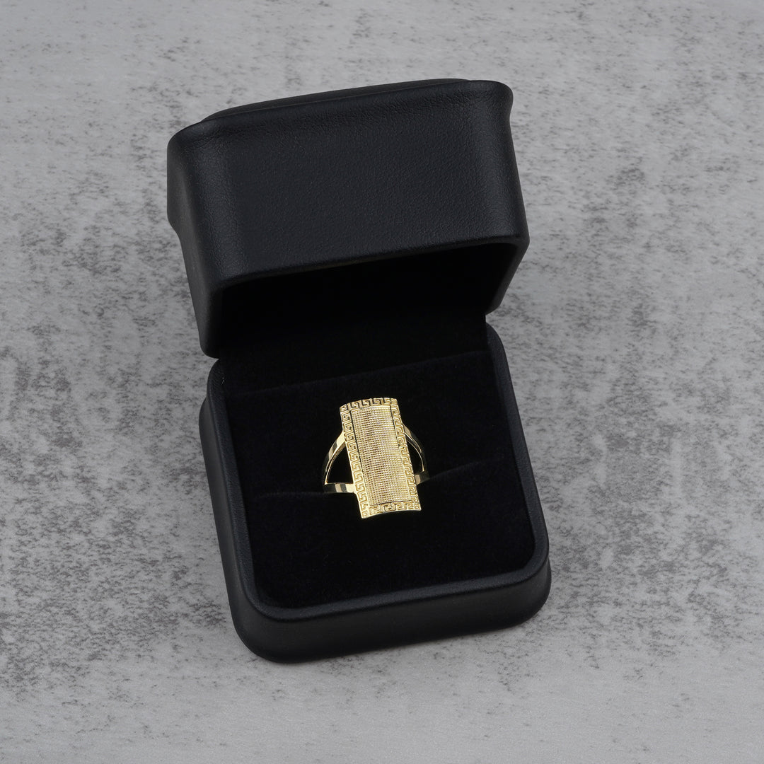 10k & 14k Gold Rectangular Greek Key Signet Ring