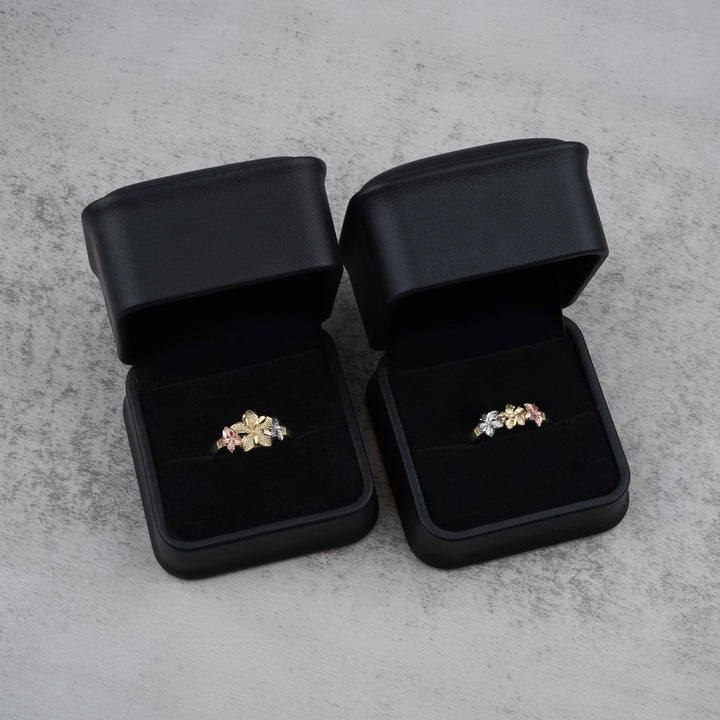 10k & 14k Gold Classic DC Tricolor Flower Ring