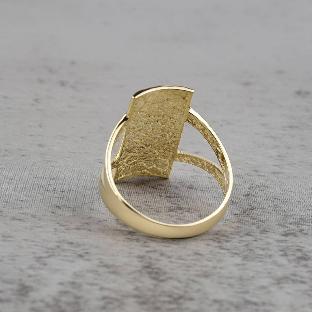 10k & 14k Gold Rectangular Greek Key Signet Ring