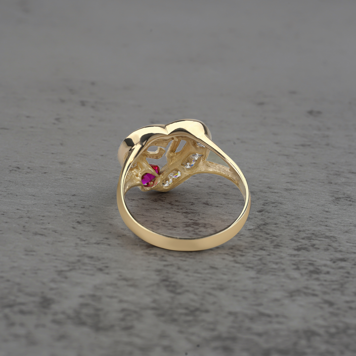 10k & 14k Solid Gold Sweet 16 Heart Birthstone CZ Ring