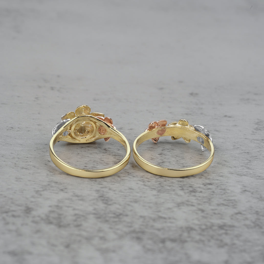 10k & 14k Gold Classic DC Tricolor Flower Ring