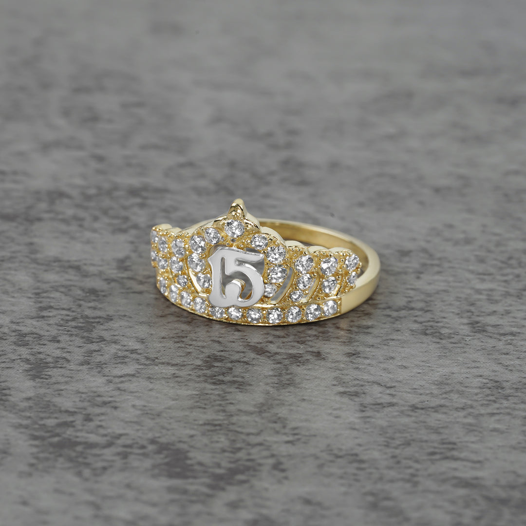 10k & 14k Gold Riley Quinceanera Crown Ring