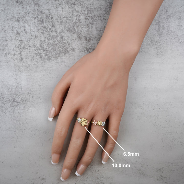 10k & 14k Gold Classic DC Tricolor Flower Ring