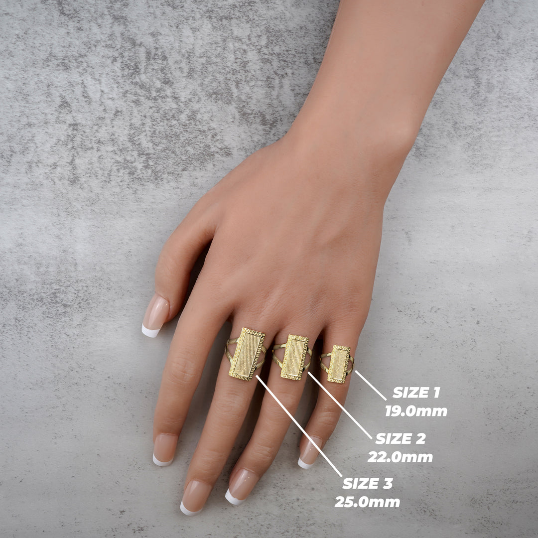 10k & 14k Gold Rectangular Greek Key Signet Ring