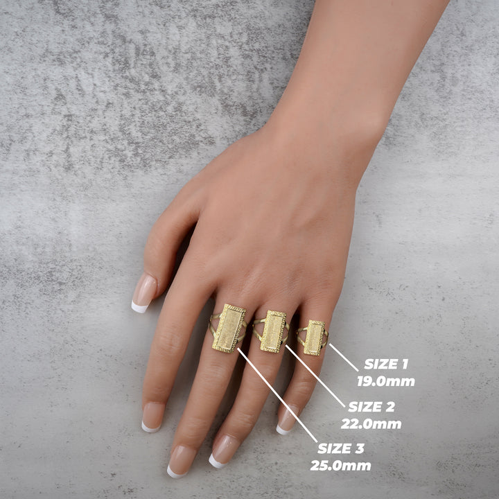 10k & 14k Gold Rectangular Greek Key Signet Ring