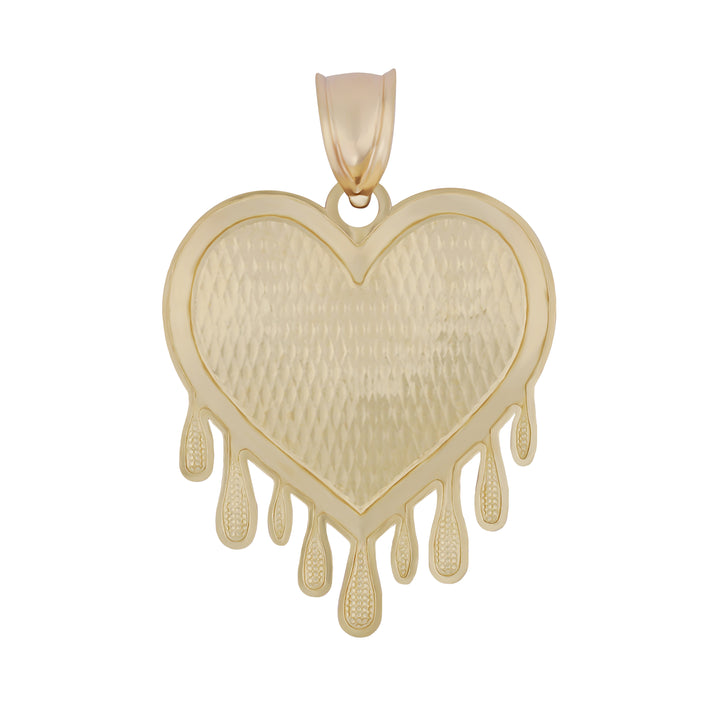 10k Gold Dripping DC Heart Pendant
