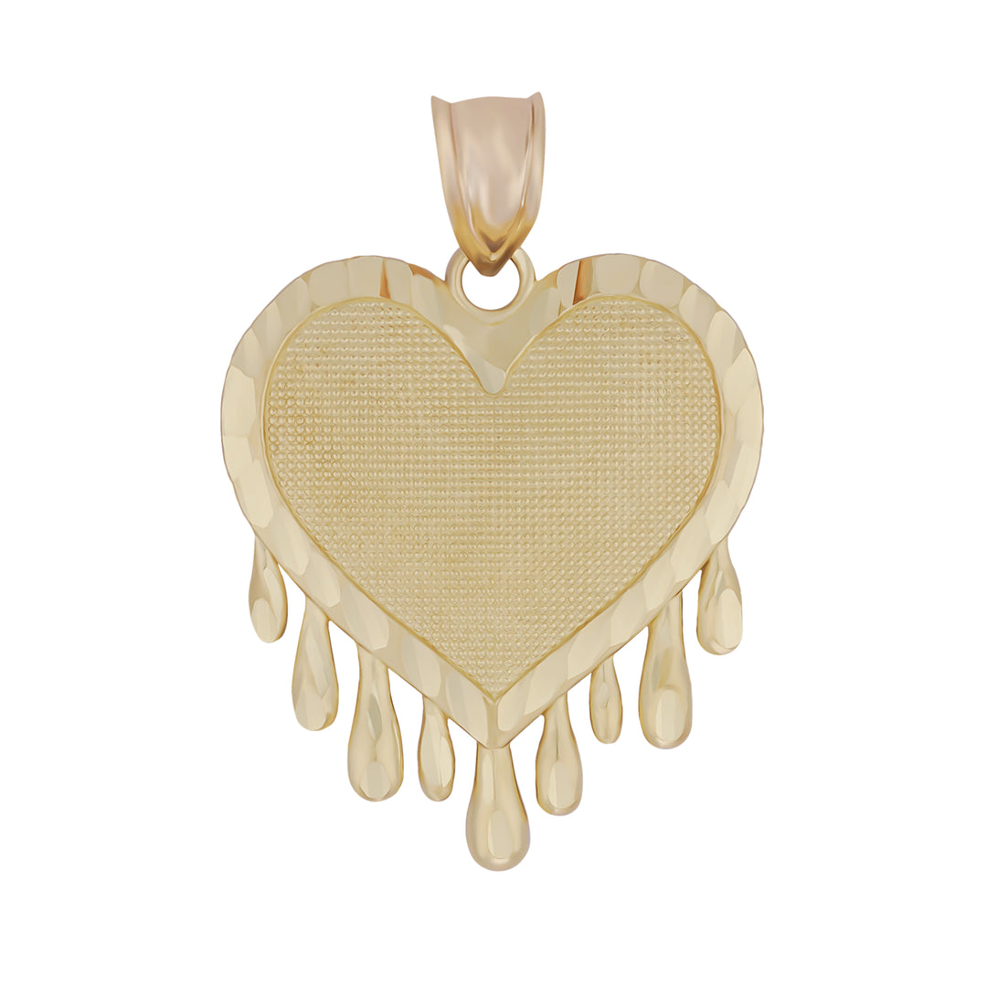 10k Gold Dripping DC Heart Pendant