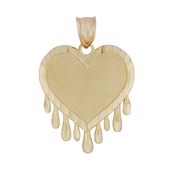 10k Gold Dripping DC Heart Pendant
