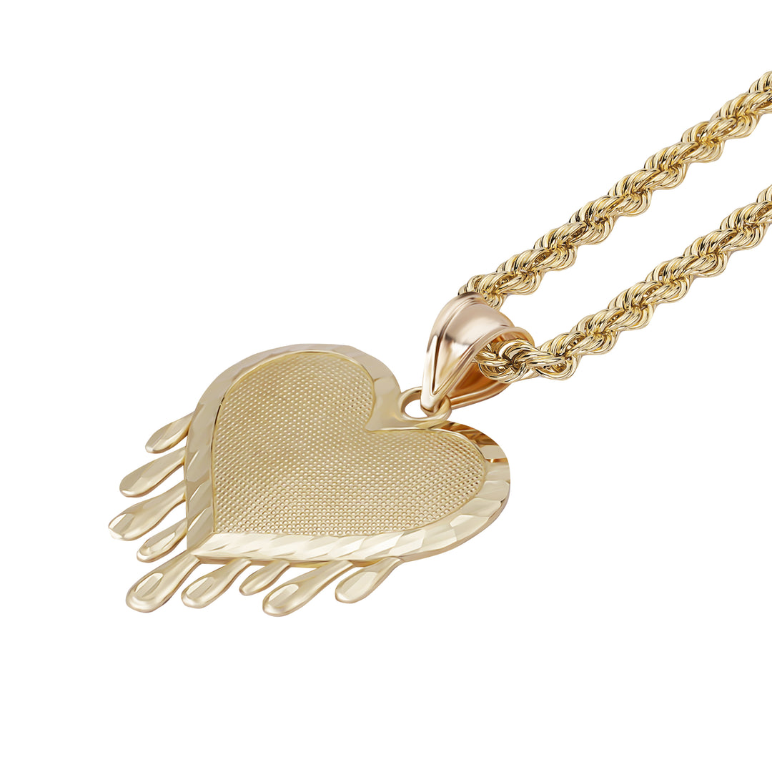 10k Gold Dripping DC Heart Pendant