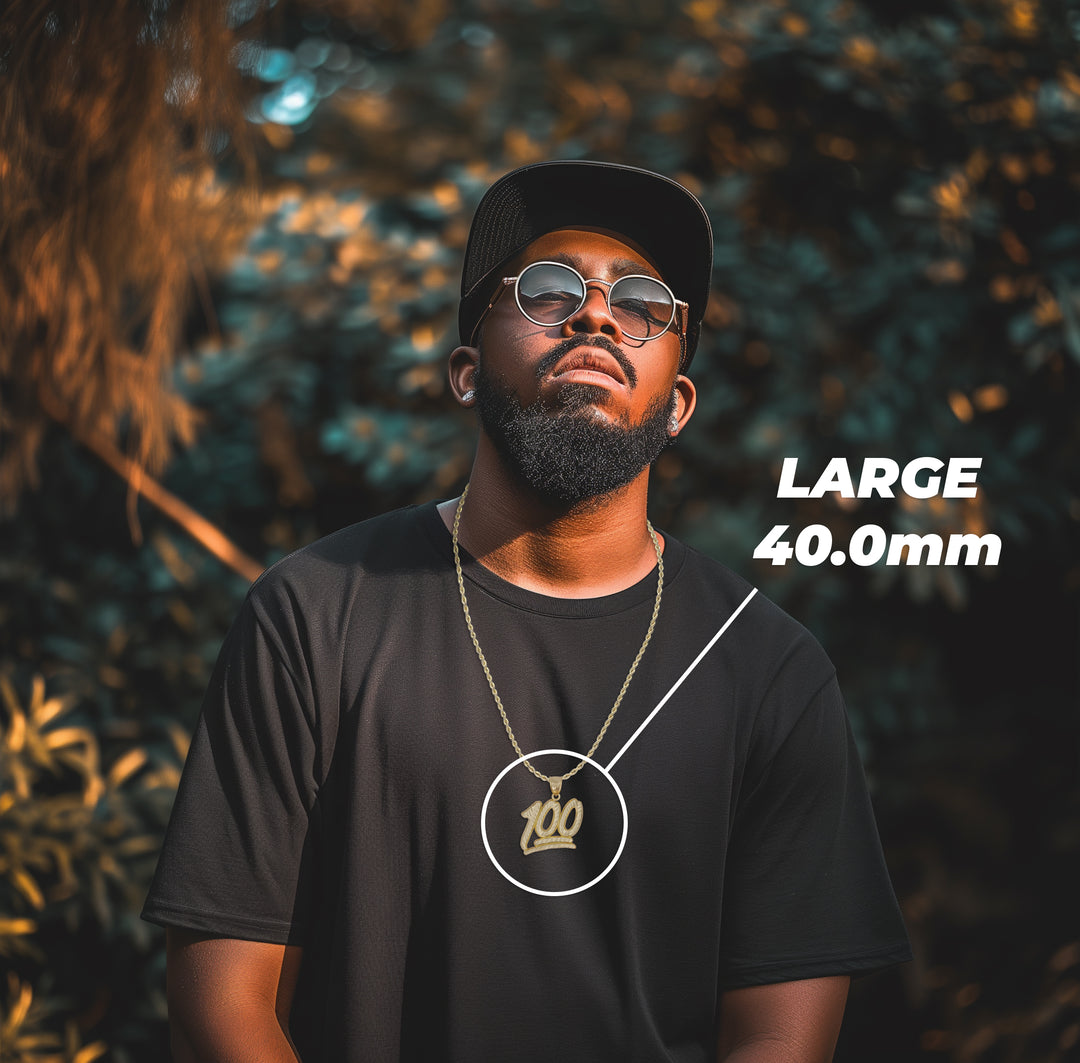 10k Gold 100 Emoji DC Pendant