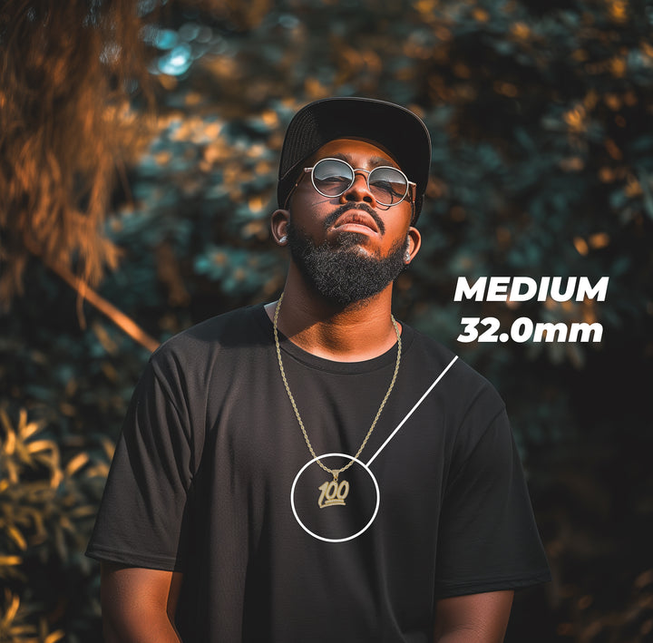 10k Gold 100 Emoji DC Pendant