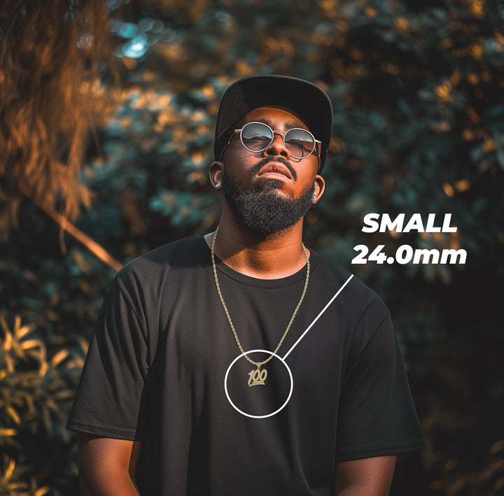 10k Gold 100 Emoji DC Pendant