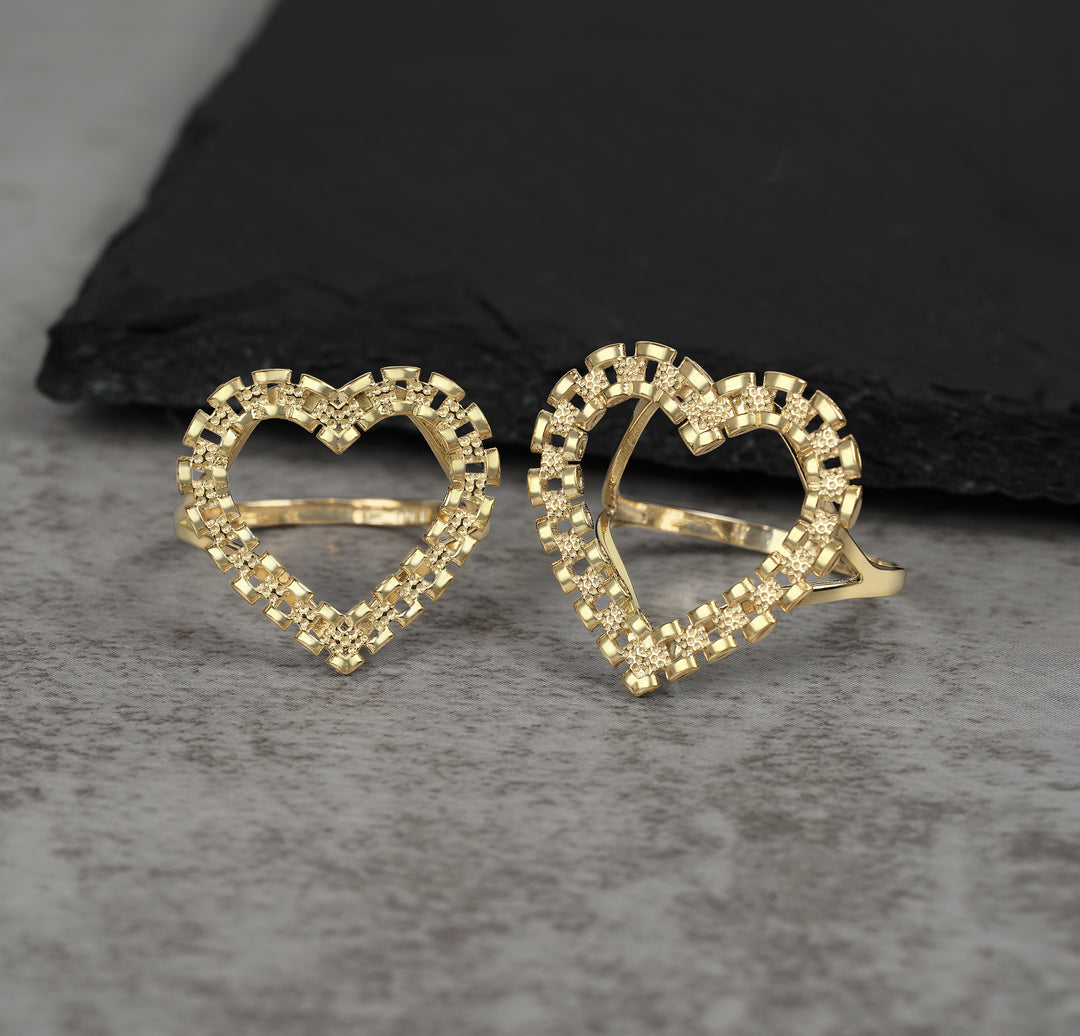 10k Gold Royal Rollie Heart Ring