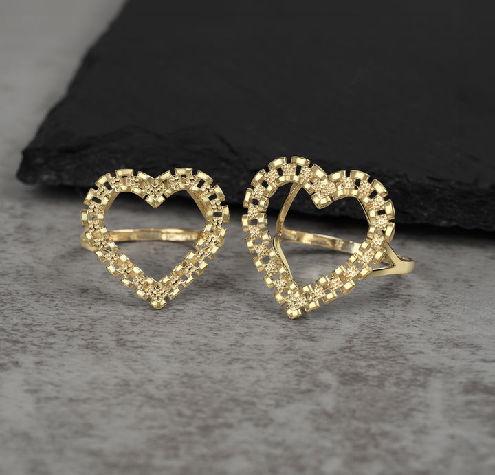 10k Gold Royal Rollie Heart Ring