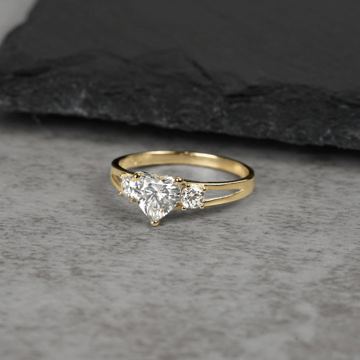 10k & 14k Gold Colet Slim White CZ Ring