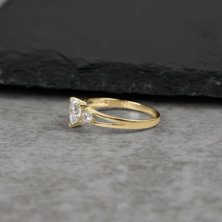 10k & 14k Gold Colet Slim White CZ Ring