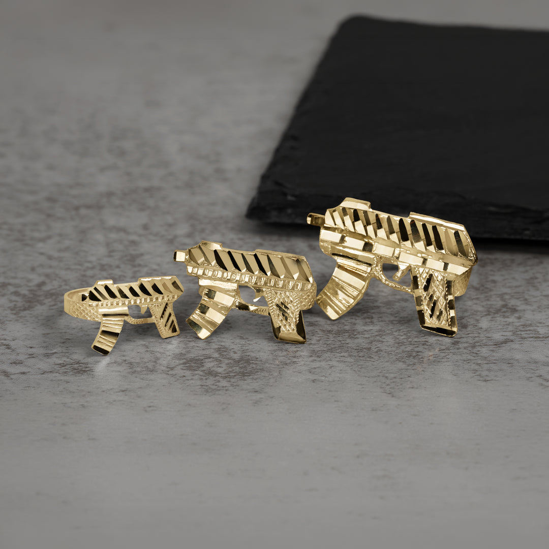 10k Gold Classic Uzi Gun Ring