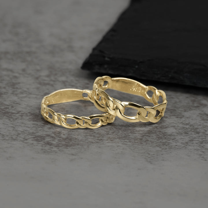 10k & 14k Gold Classic Figaro Band Ring