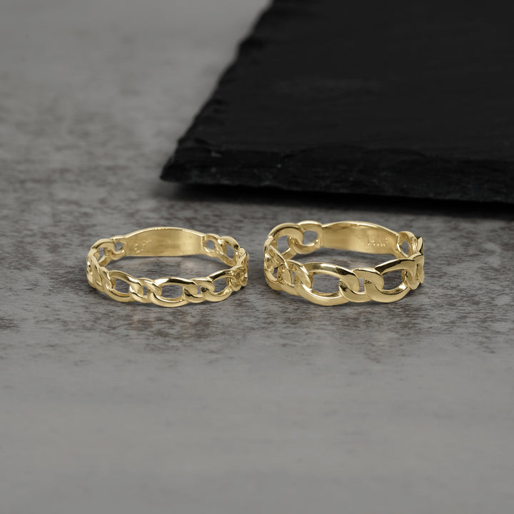 10k & 14k Gold Classic Figaro Band Ring