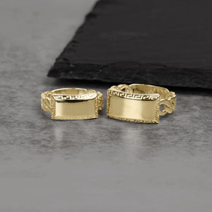 10k & 14k Gold Relic Personalize Rectangular ID Cuban Ring