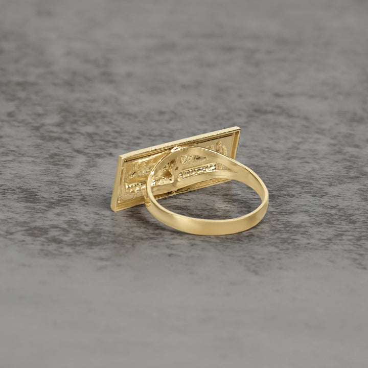 10k & 14k Gold Relic Last Supper Rectangle Two-Tone Ring