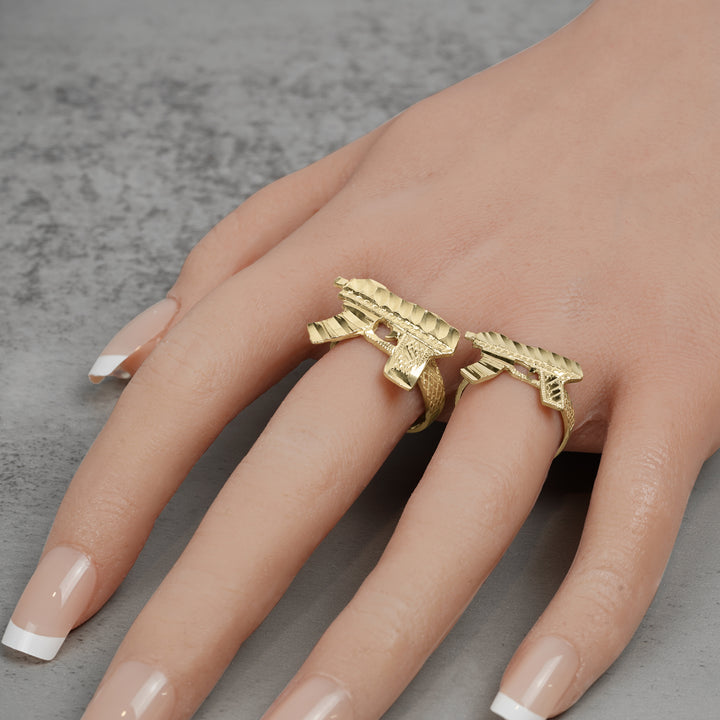 10k Gold Classic Uzi Gun Ring