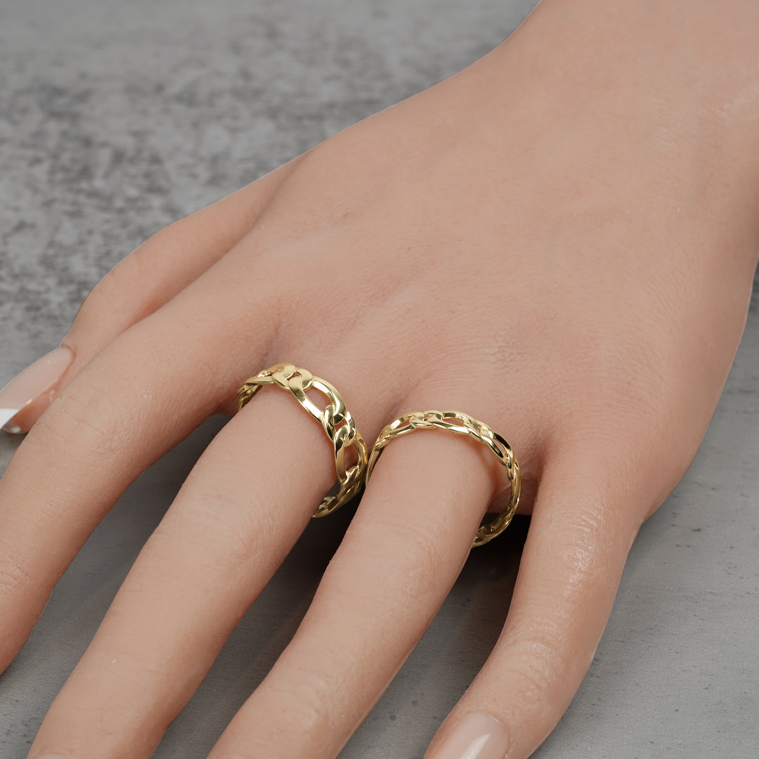 10k & 14k Gold Classic Figaro Band Ring