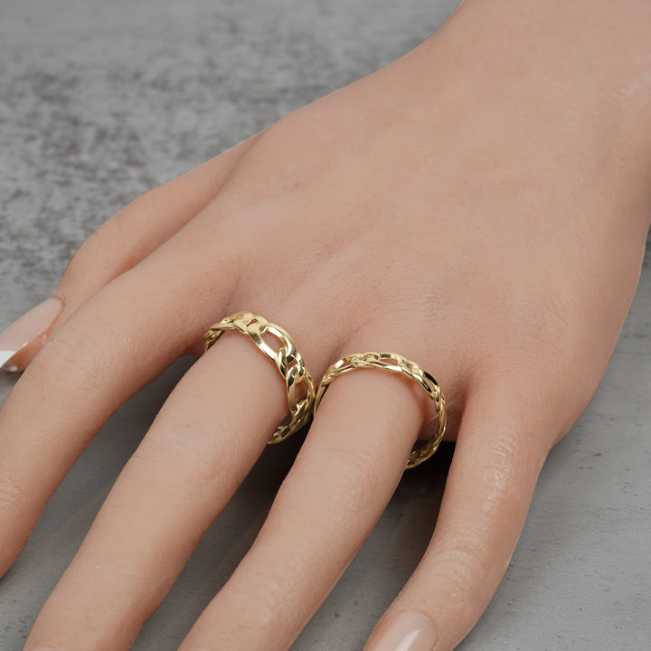 10k & 14k Gold Classic Figaro Band Ring