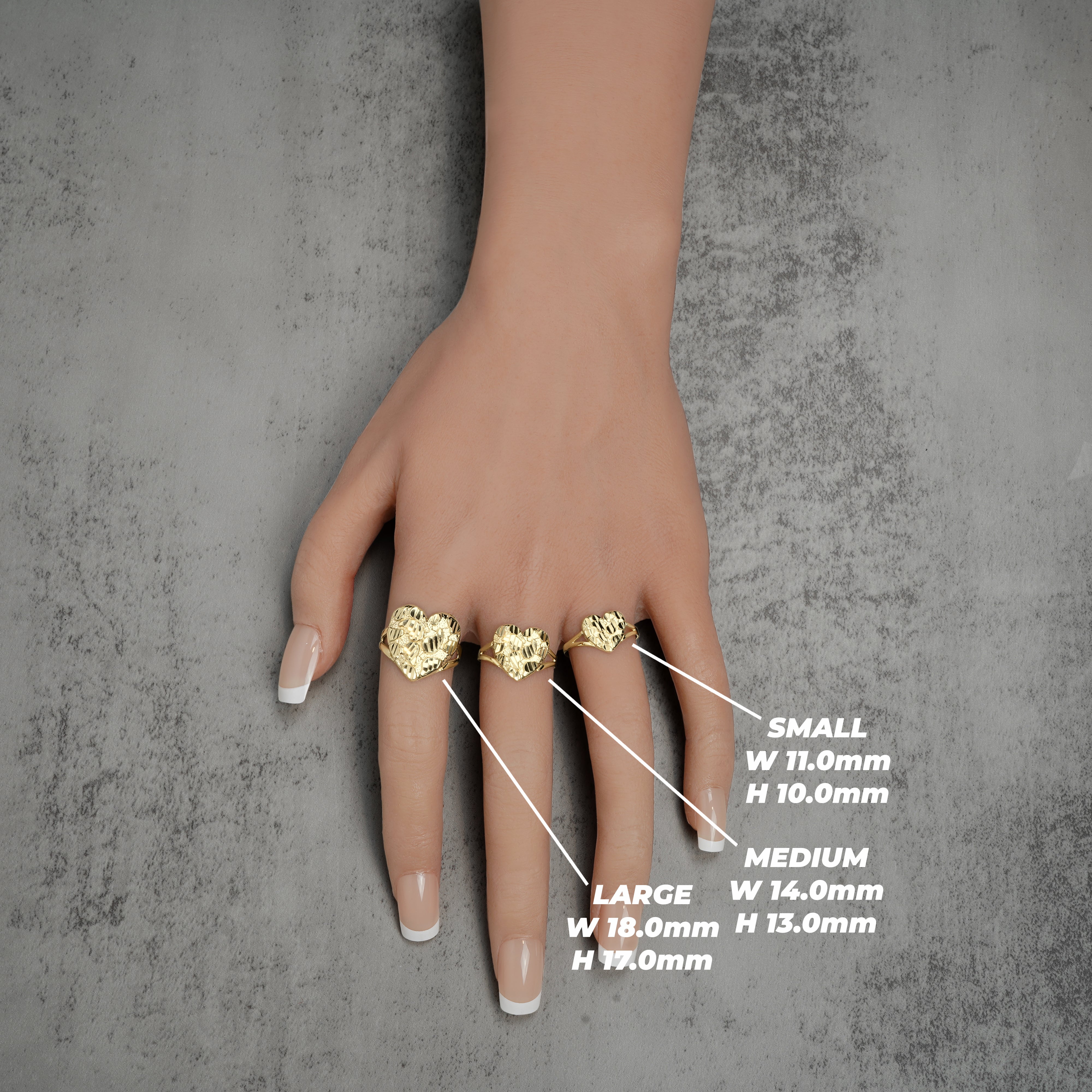 Gold Heart Nugget Ring | 10k Gold Classic Heart Nugget Ring – Nolters