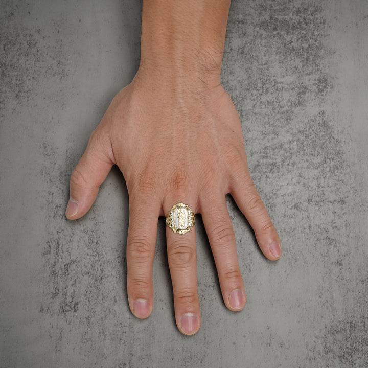 10k & 14k Gold San Judas Two-Tone CZ Royal Ring