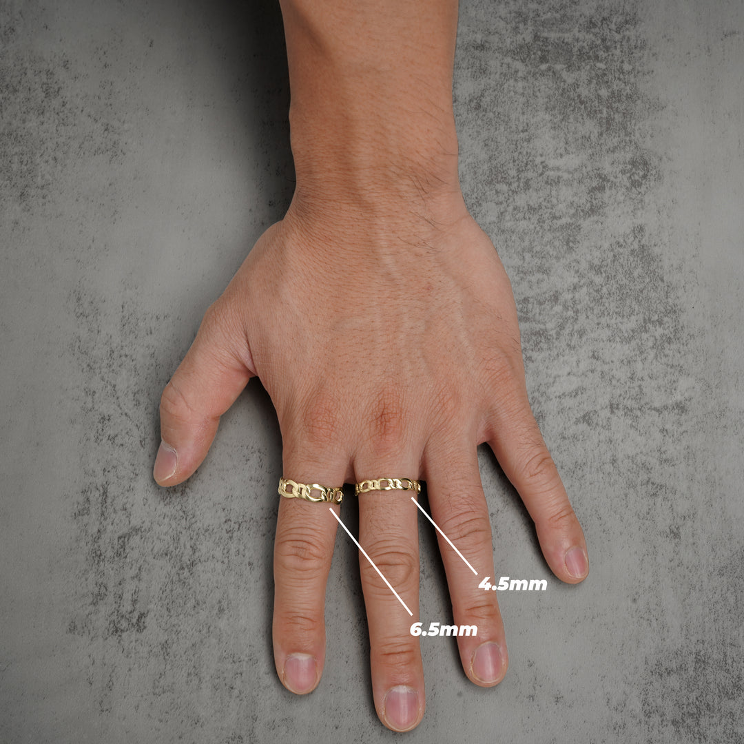 10k & 14k Gold Classic Figaro Band Ring