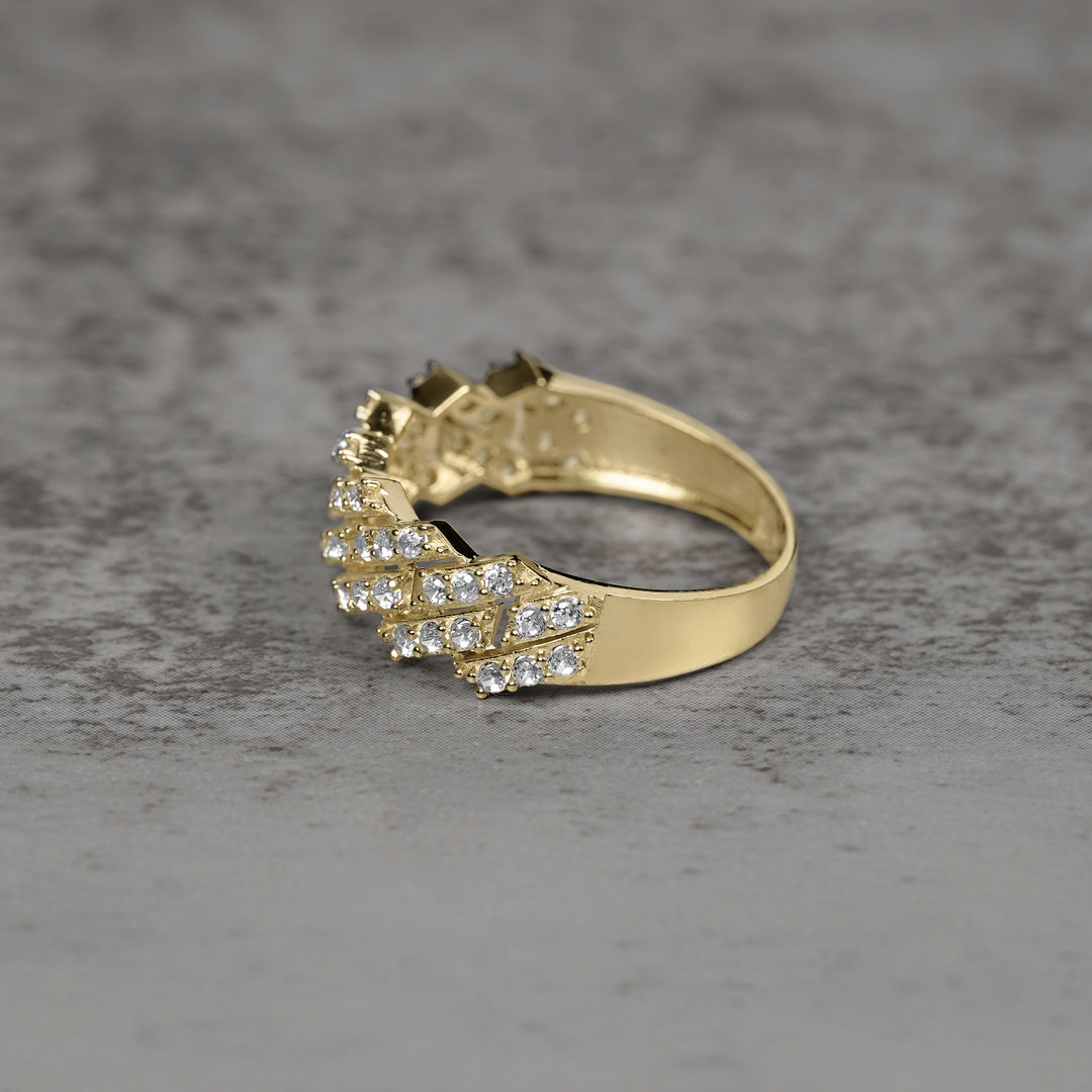 10k Kyrix Iced CZ Cuban Band Ring