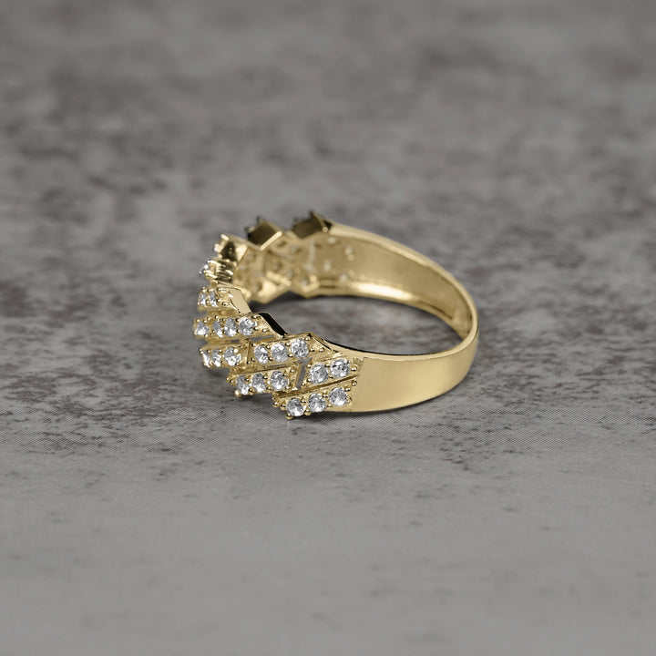 10k Kyrix Iced CZ Cuban Band Ring
