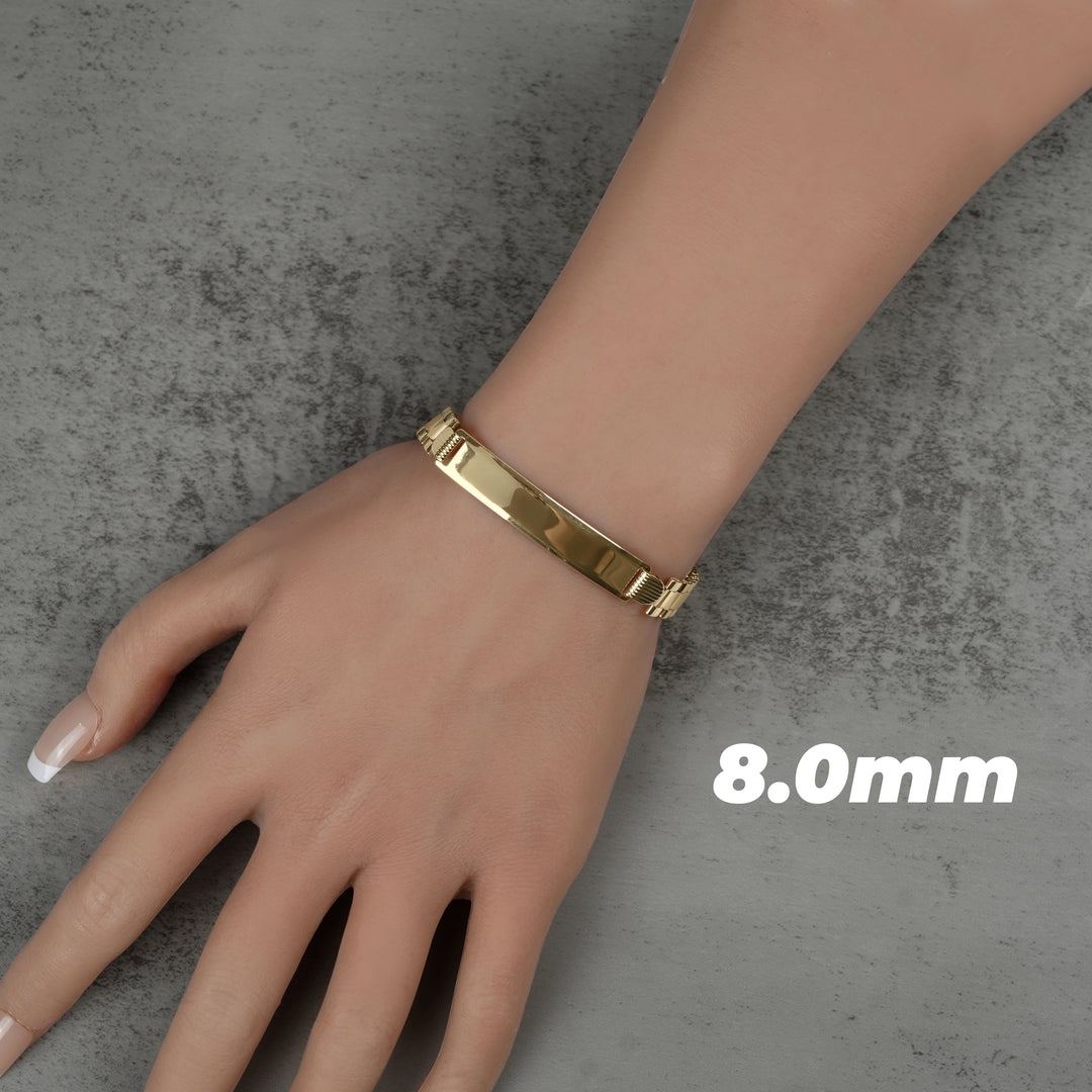10k Gold Classic Rolex Chain Personalized ID Bracelet/Anklet (Hollow)