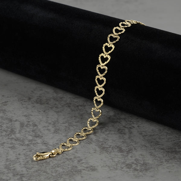 10k Gold Amori Nugget Open Heart Bracelet