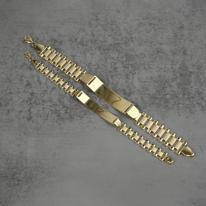 10k Gold Classic Rolex Chain Personalized ID Bracelet/Anklet (Hollow)