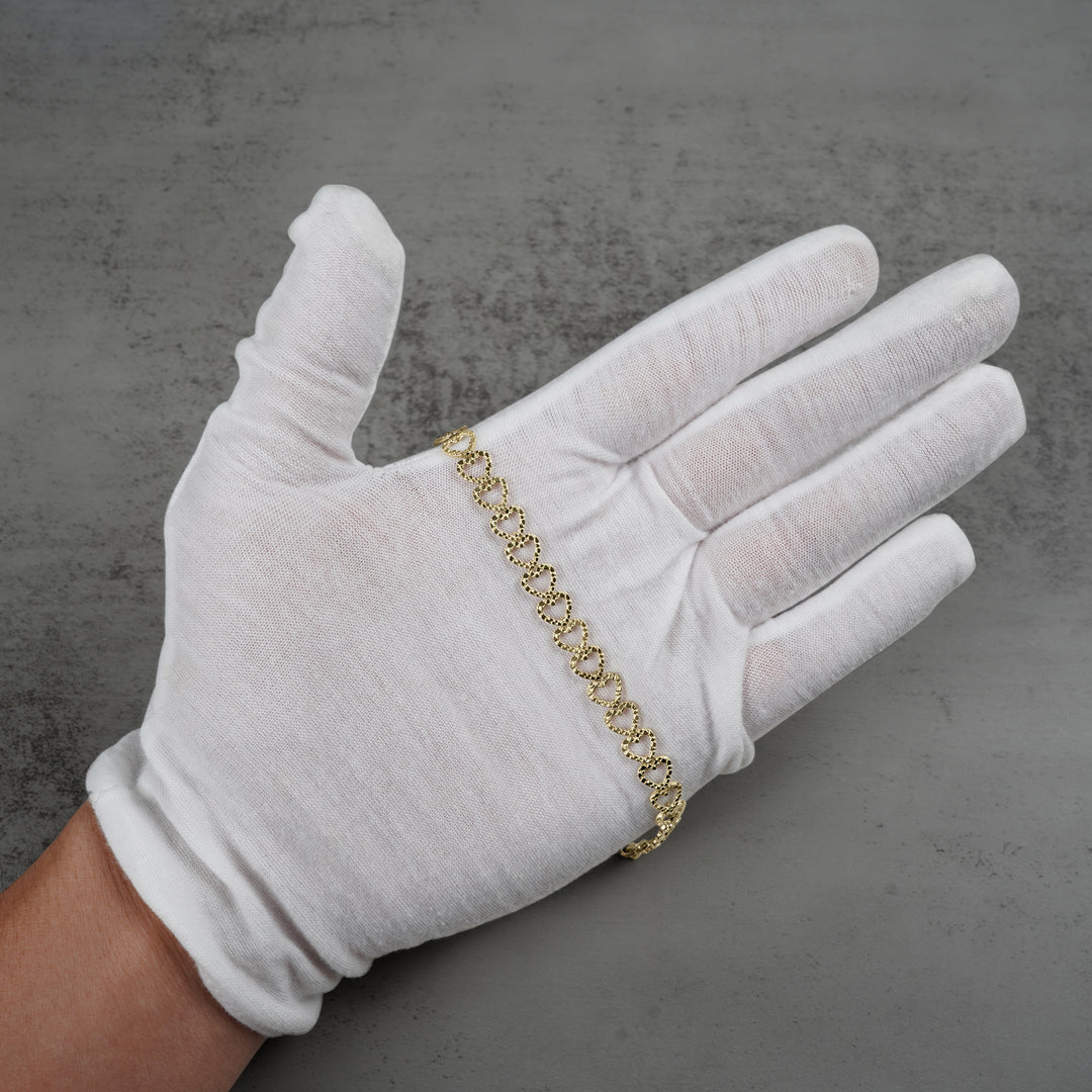 10k Gold Amori Nugget Open Heart Bracelet