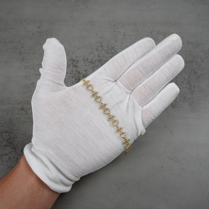 10k Gold Amori Nugget Heart & Cross Bracelet