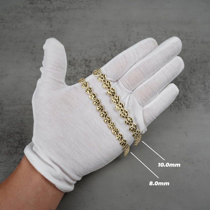 10k & 14k Gold Concave Nugget Heart Bracelet