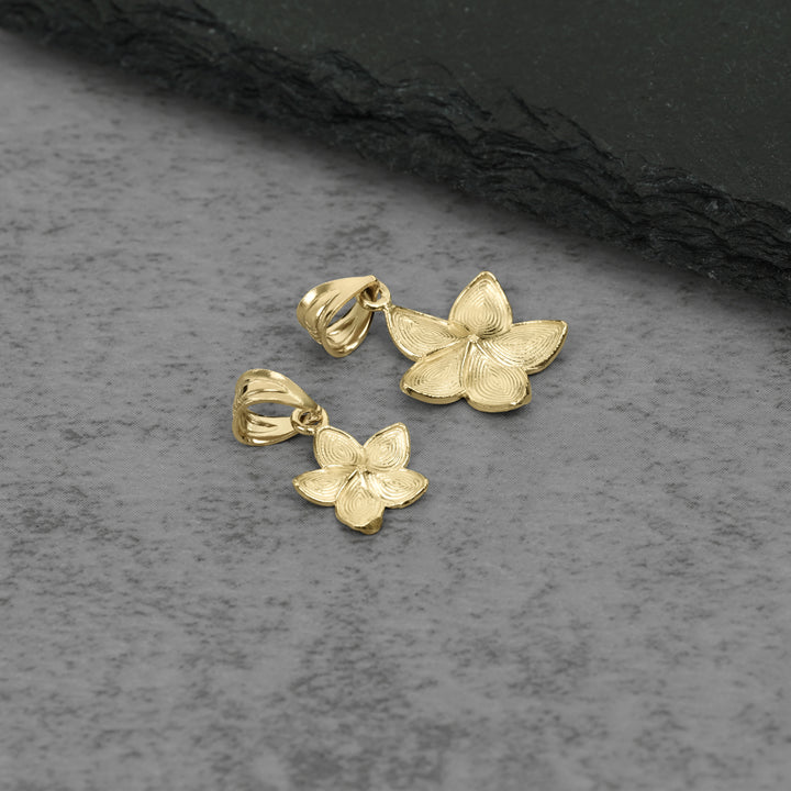 10k & 14k Gold Fiori Hibiscus Flower Pendant Necklace