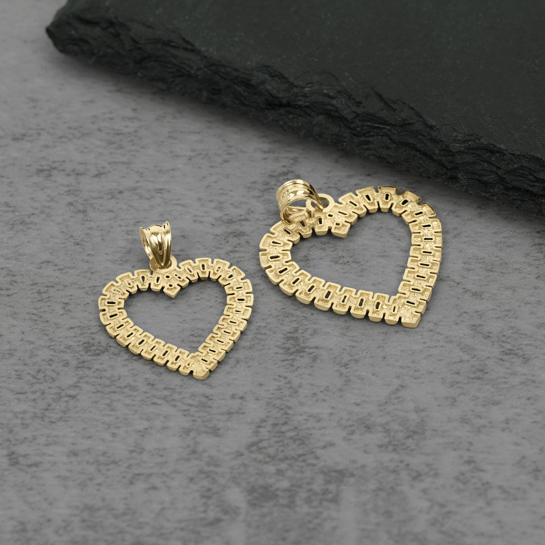 10k Gold Royal Rollie Heart Pendant